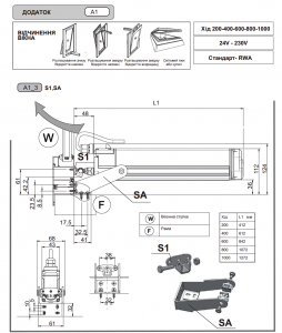 Лінійний штоковий привод S80 230в